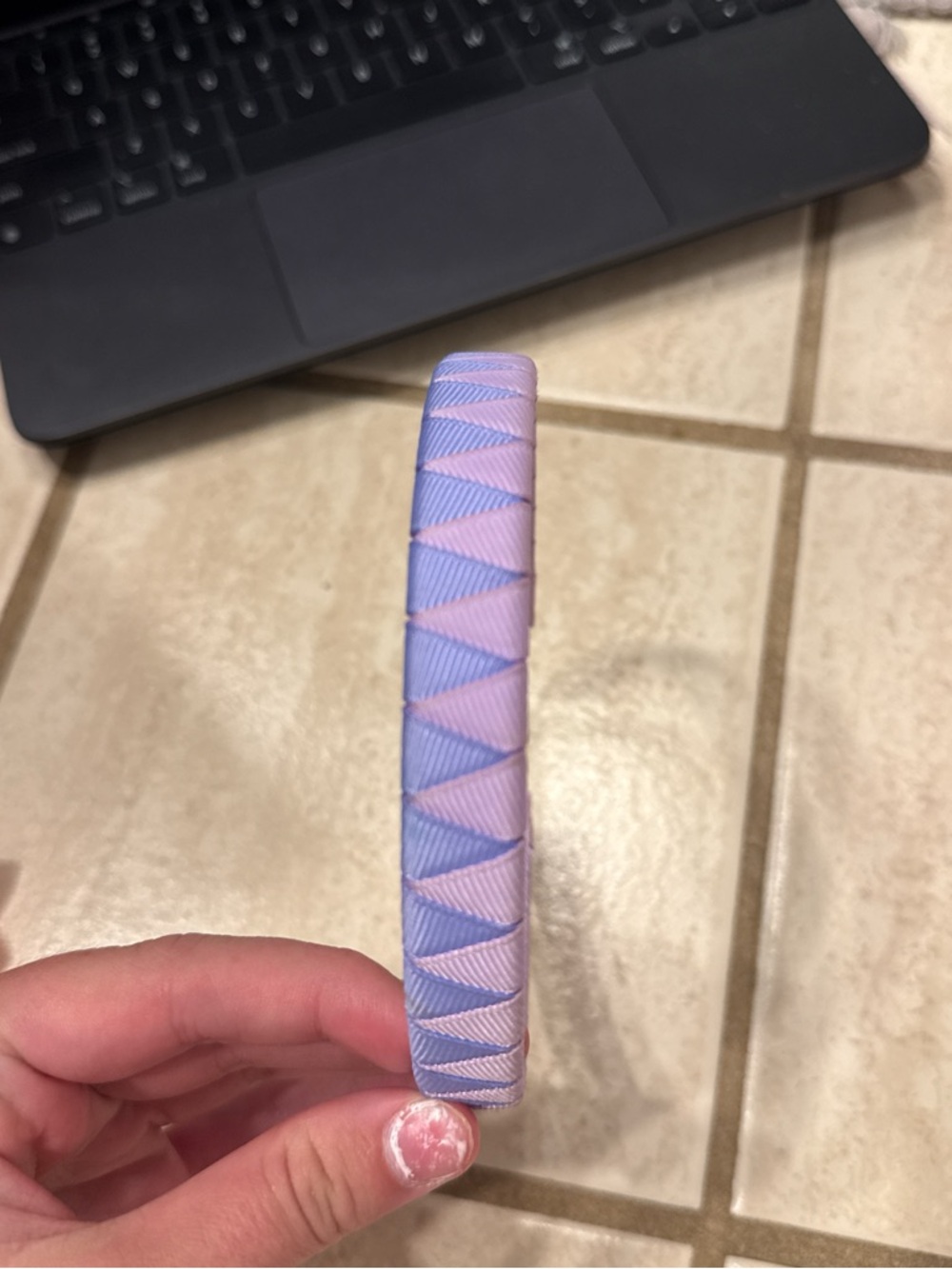 Classic Ribbon Wrapped Headband in Lilac and Light Pink